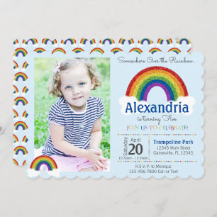 Invitation Rainbow Party avec photo Invitation Rai