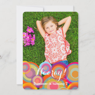 Invitation Rainbow Pop Circles Anniversaire de enfant Party P