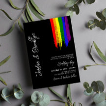 Rainbow Pride Peinture Strokes Mariage LGBT