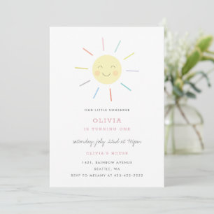 Invitation Rainbow Rays Fête d'anniversaire de l'enfant Invit