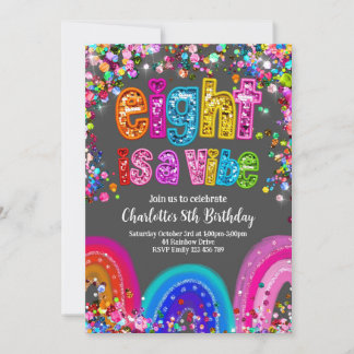 Invitation Rainbow Sequin Parties scintillant 8 est une invit