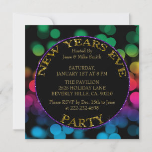 Invitation Rainbow Shimmer Lumières Parties scintillant Nouve