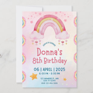 Invitation Rainbow Sprinkle Anniversaire de enfant Party