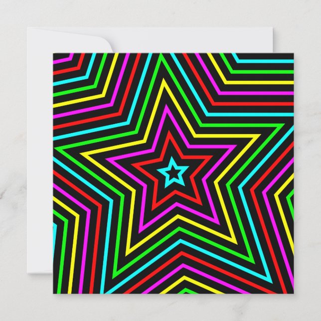 Invitation Rainbow Stars 2 (Devant)