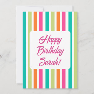 Invitation Rainbow stripes rétro plaisir motif