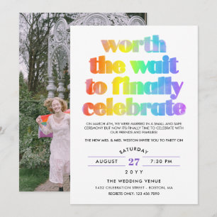 Invitation Rainbow vaut la fête du Mariage de la séquence d'a