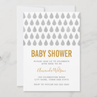 Raindrop Yellow Aquarelle Baby shower neutre