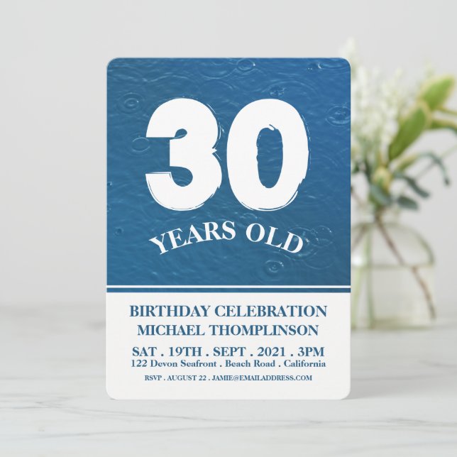 Invitation Raindrops, Anniversaire moderne (Debout devant)