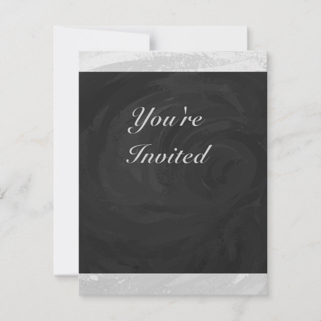 Invitation Rainy Sky Grey et le Monogramme noir (Devant)