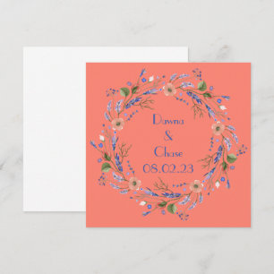 Invitation Raisins de vin Fleurs personnalisées rose orange