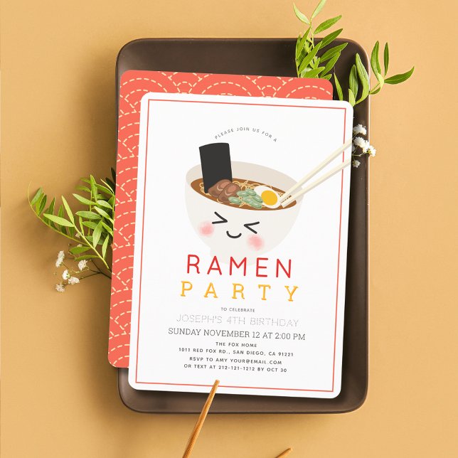 Invitation Ramen Japonais Chinois nouille asiatique Anniversa (Créateur téléchargé)