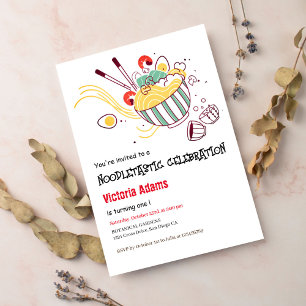 Invitation Ramen Nouilles Œufs Épicées Dessinées à la Main An
