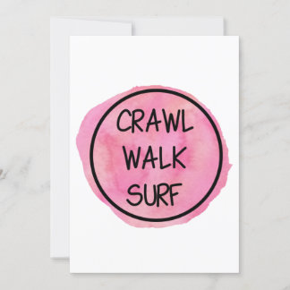 Invitation Ramper Marcher Surfer avec design rose