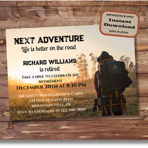 Invitation Randonnée de retraite Prochaine aventure sur la ro