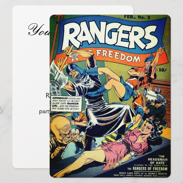 Invitation Rangers of Freedom Comics #3 (Devant / Derrière)