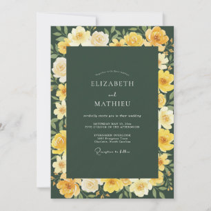 Invitation Ranunculus Eucalyptus Mariage Forêt d'Or