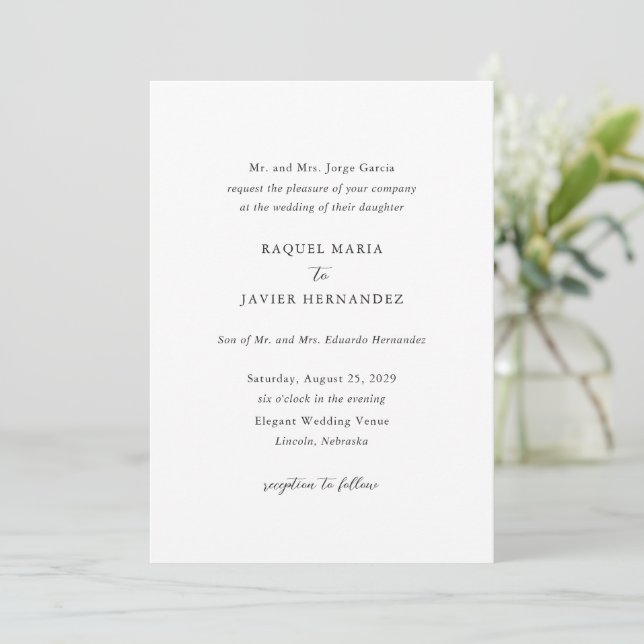 Invitation Raquel Classic Mariage élégant (Debout devant)