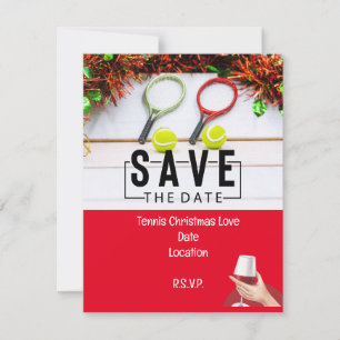 Invitation Raquette de tennis avec Noël Enregistrer la fête d