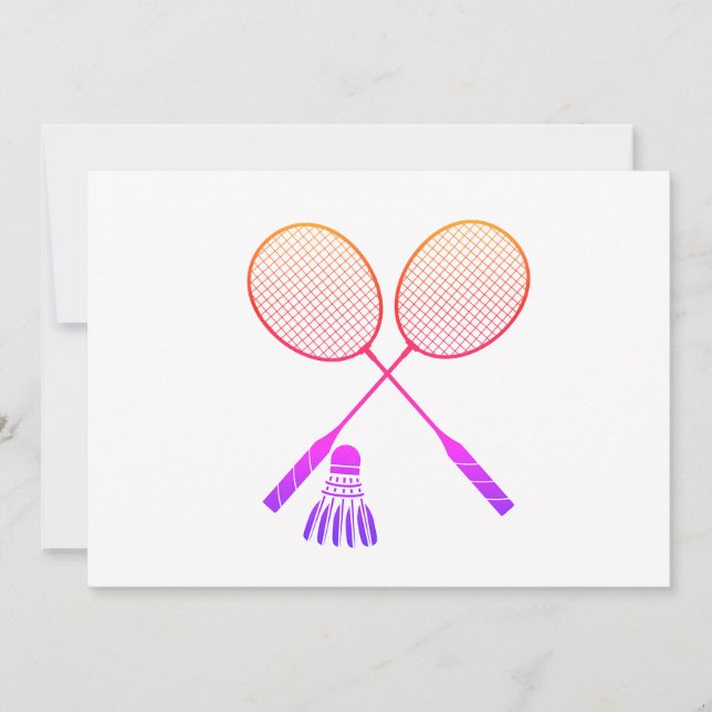 Invitation Raquettes Badminton Shuttlecock Birdie Ombre (Devant)