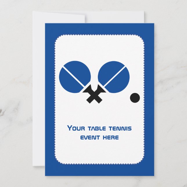 Invitation Raquettes de ping-pong de ping-pong et bleu boule (Devant)