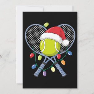 Invitation Raquettes de Tennis de Noël Balle Chapeau de Père