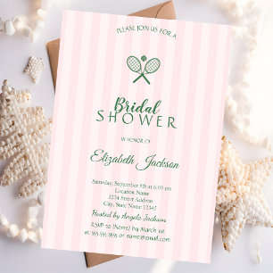 Invitation Raquettes de tennis vertes Fête de mariage rayée r