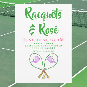 Invitation Raquettes et rosé Racquets roses Couvre baleine Pr