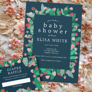 Invitation Raspberry Patch mignon BABY SHOWER coloré