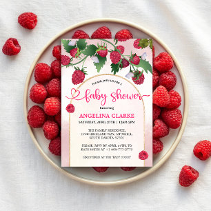 Invitation Raspberry Sweet Watercolor Girl Baby shower