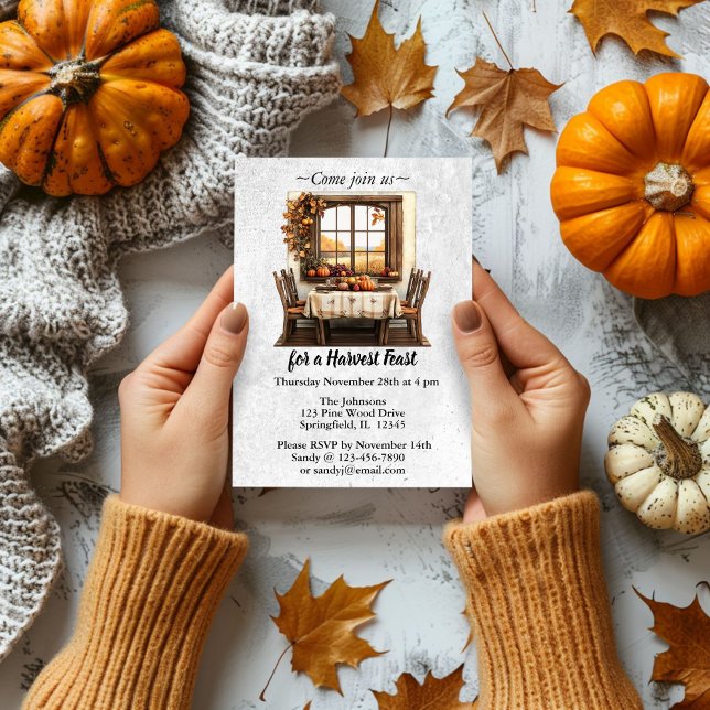 Invitation Rassemblement de Thanksgiving rustique (Créateur téléchargé)