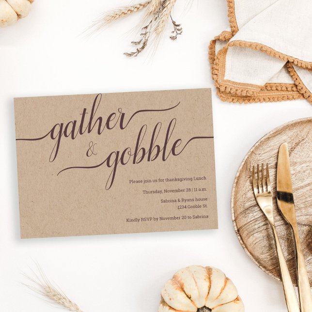 Invitation Rassembler & Gobble Script Thanksgiving/ Friendgiv (Créateur téléchargé)