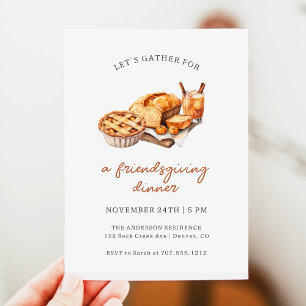 Invitation Rassemblons-nous pour le dîner d'action d'amitié