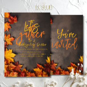 Invitation Rassemblons-nous pour le dîner de Thanksgiving   F