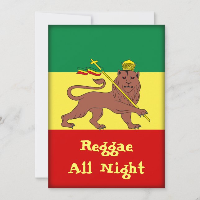 Invitation Rasta Reggae Lion de Judah (Devant)