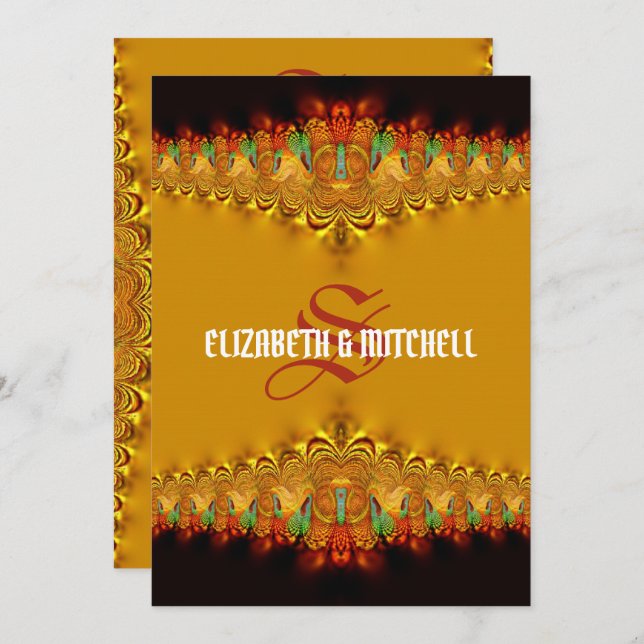 Invitation Rasta Tango or dentelle Mariage (Devant / Derrière)