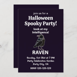 Invitation Raven Halloween Éffrayant Party Raven