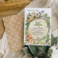 RAWR ! Aquarelle Dinosaures Baby shower Garçon