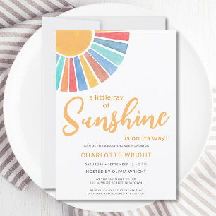Invitation Ray Of Sunshine Baby shower Non Sexe