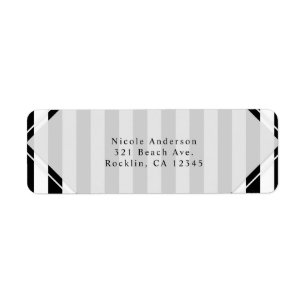 Invitation rayée moderne noir et blanc