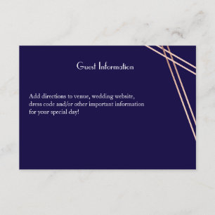 Invitation Rayure rose d'or de bilingue épousant Guestcard