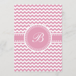 Invitation Rayures chics roses Girly de zigzag de Chevron