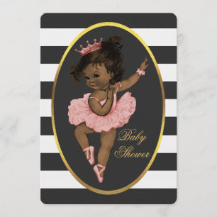Invitation Rayures ethniques de princesse Ballerina Baby