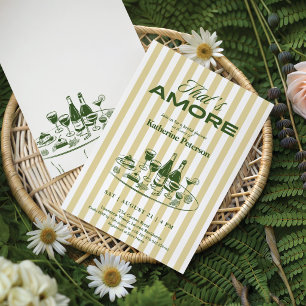 Invitation Rayures Jaunes C'est l'Amour Baby Shower