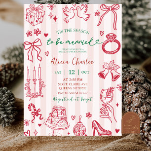 Invitation Rayures roses fantaisistes Baby Shower de mariage