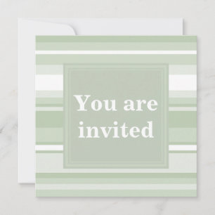 Invitation rayures vert pâle