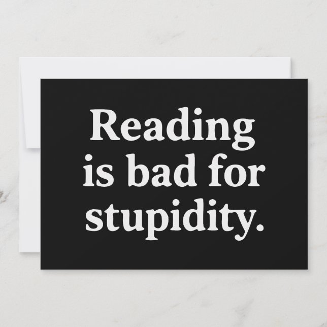 Invitation Reading is bad for stupidity (Devant)