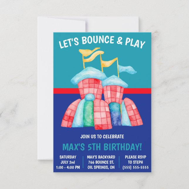 Invitation Rebondissons et jouons ! Fête d'anniversaire du ch (Devant)