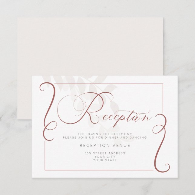 Invitation Réception - À peine là épice botanique et crème (Devant / Derrière)