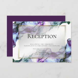 Invitation RÉCEPTION Abstraite Aquarelle Plum Turquoise