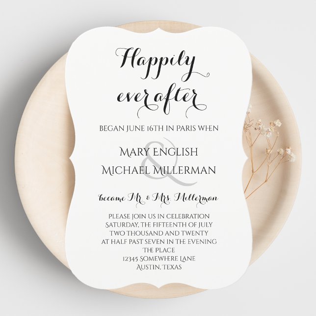 Invitation Réception après mariage heureux toujours après (Créateur téléchargé)